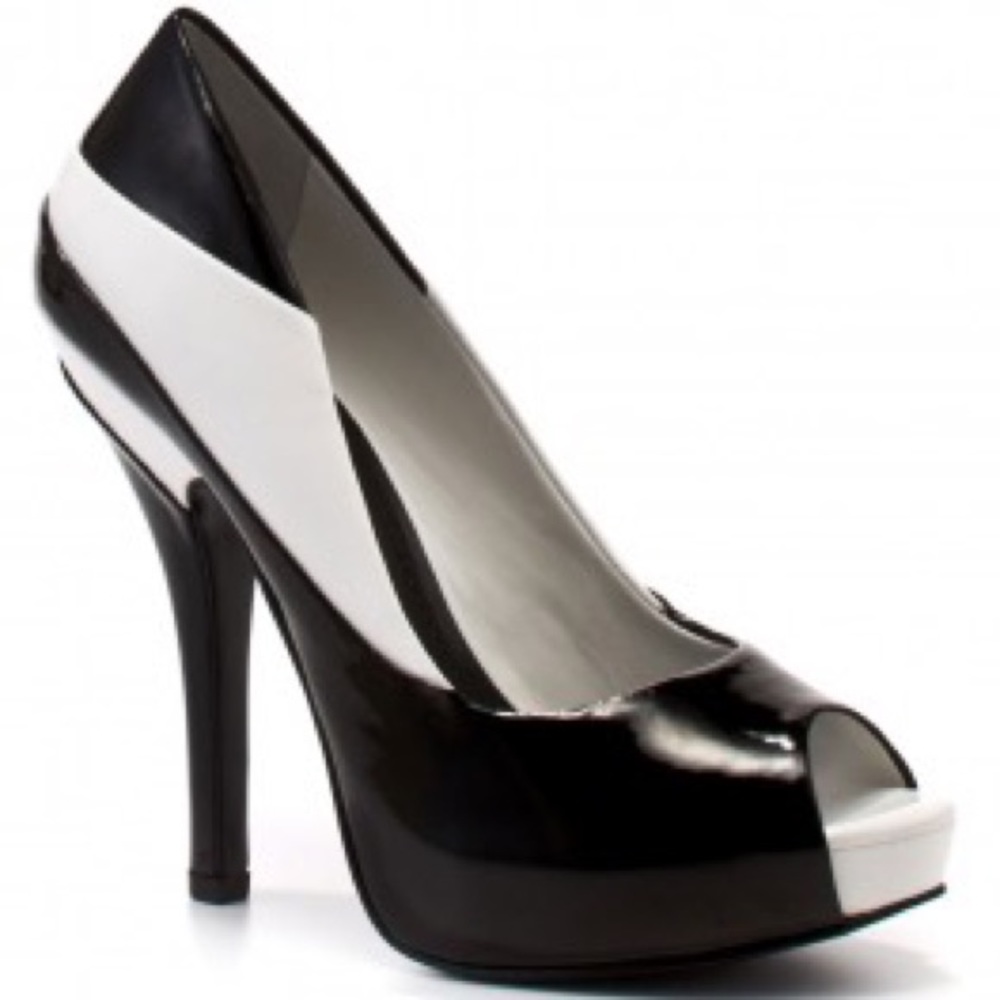 BCBGeneration Liberty Peep Toe Patent Pumps